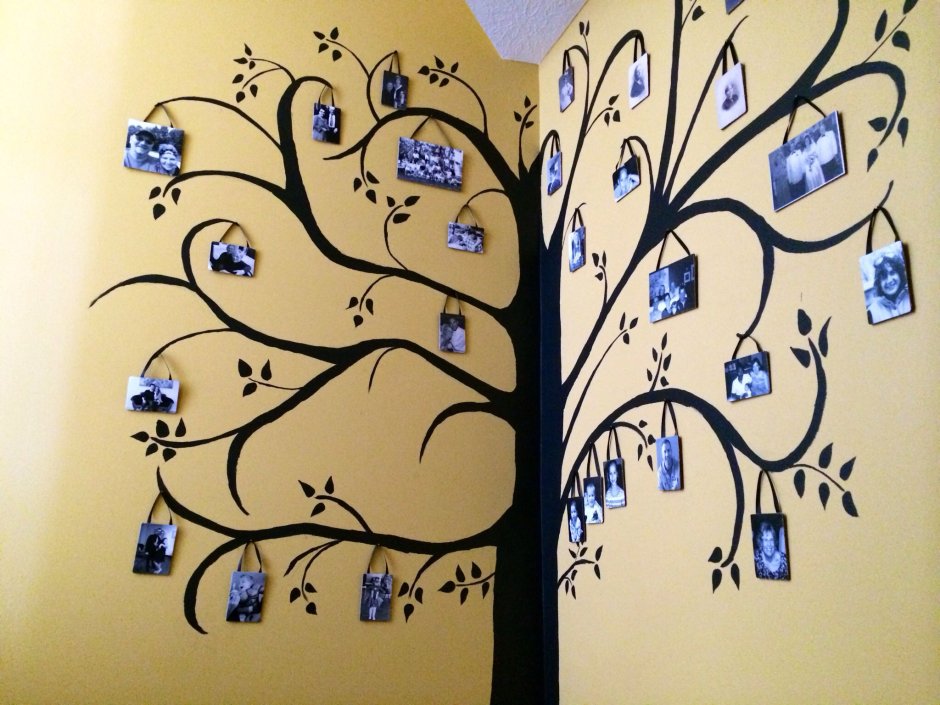 Трафареты деревьев для декора стен