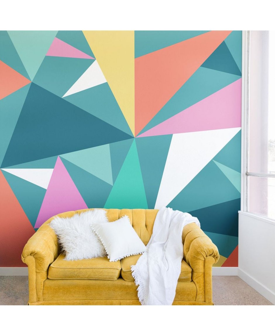 Покраска стен геометрическими фигурами