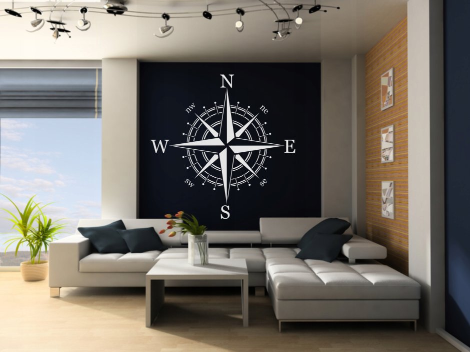 Звезда компас на стену металл
