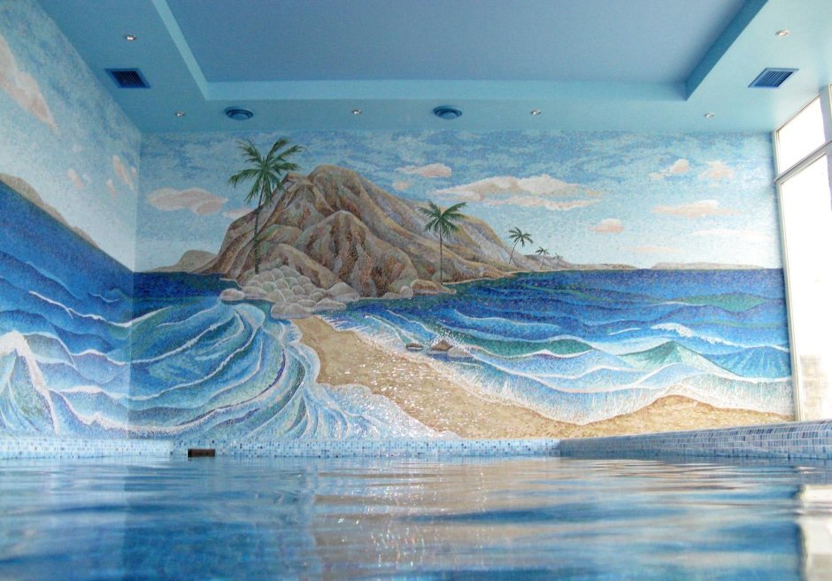 Роспись стен в бассейне