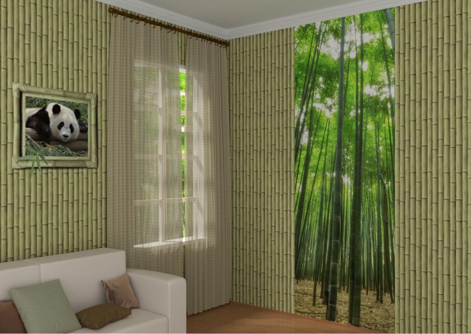 Панель ПВХ 3d век бамбук оливковый 2700x250x9 мм (0,675 кв.м.)