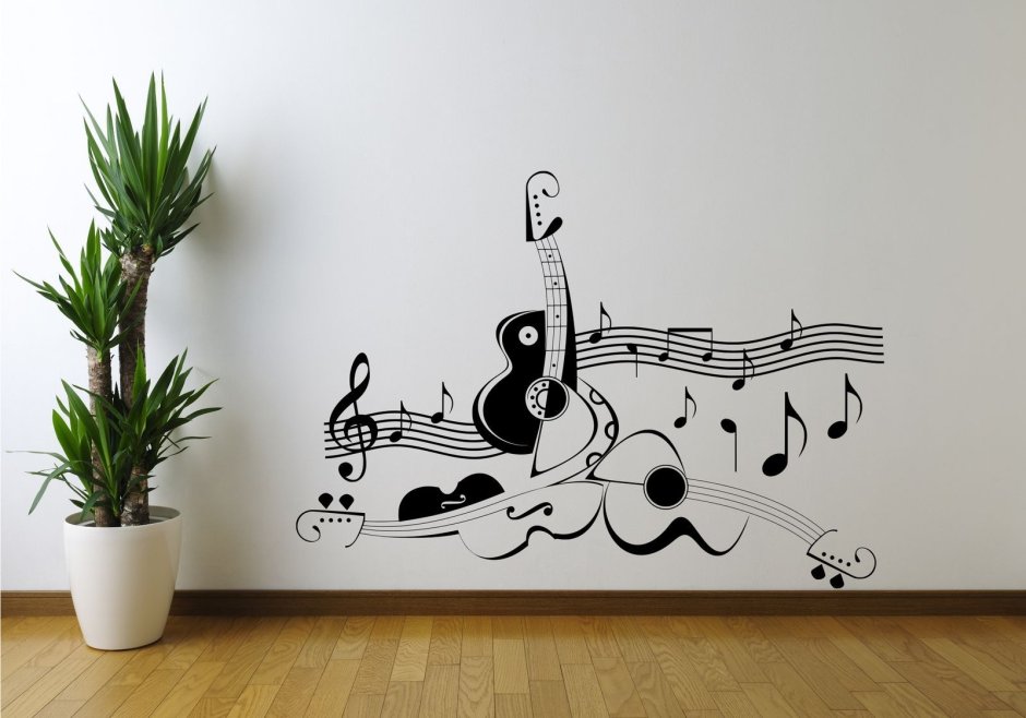 Музыкальный декор на стене