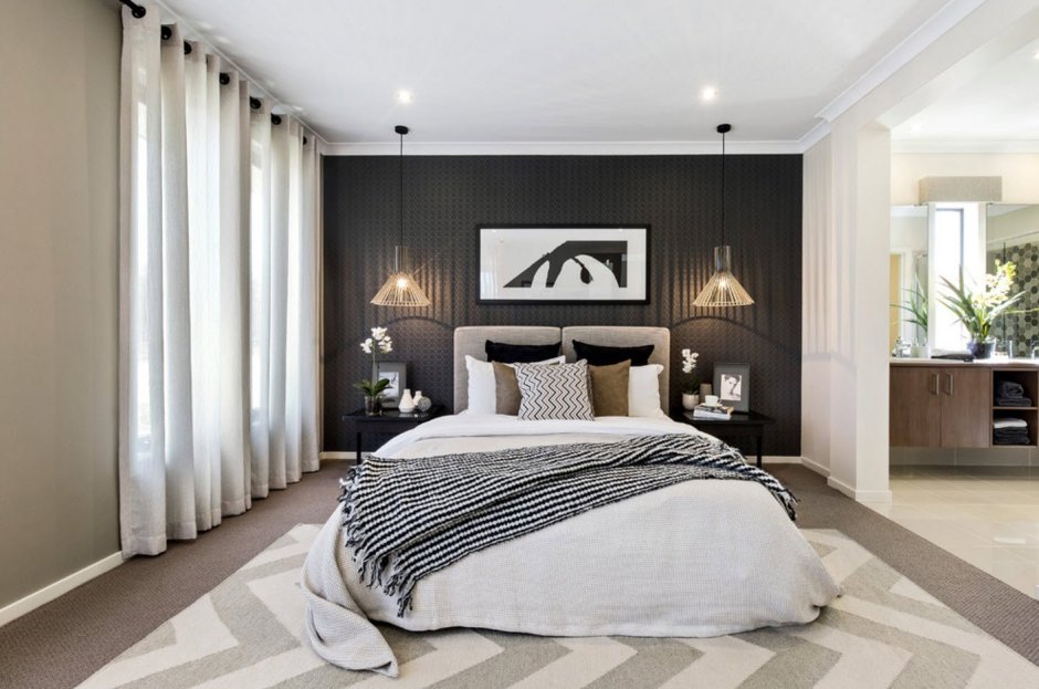 Спальня в скандинавском стиле с белой мебелью