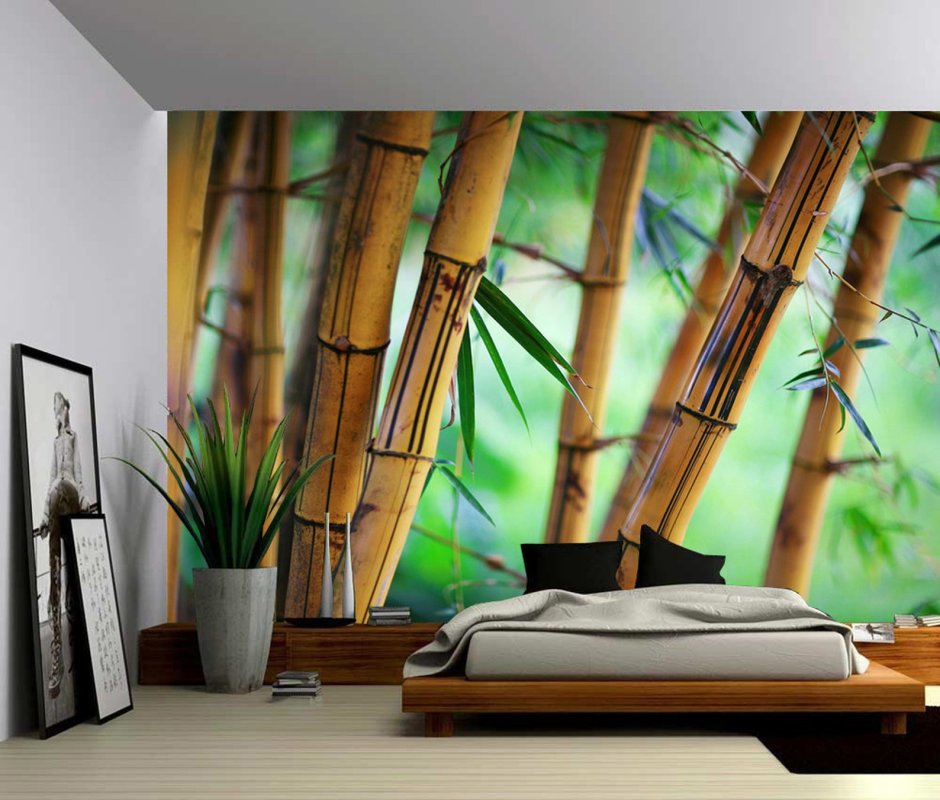 Роспись стены бамбук абстрактные