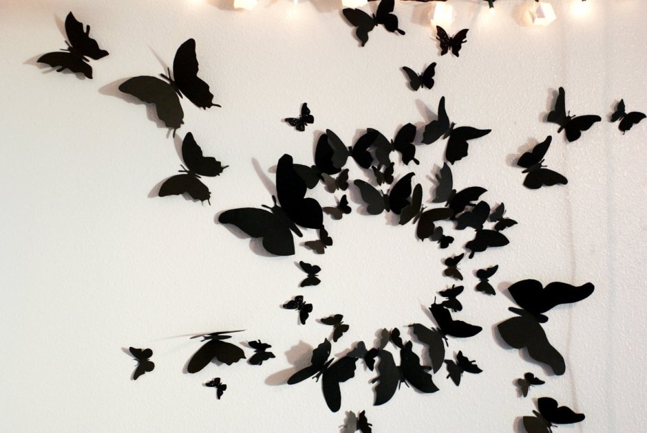 Картонные бабочки на стену
