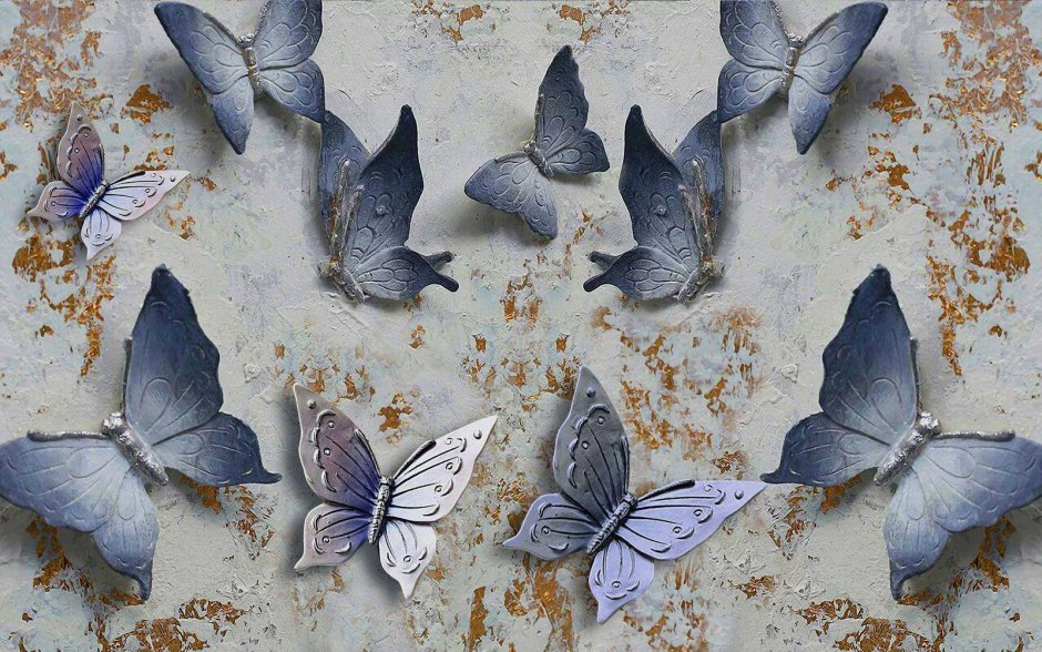 Гипсовые бабочки на стену (30 фото)