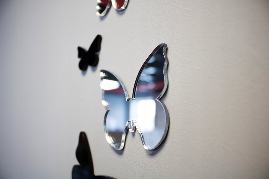 Зеркальные наклейки бабочка