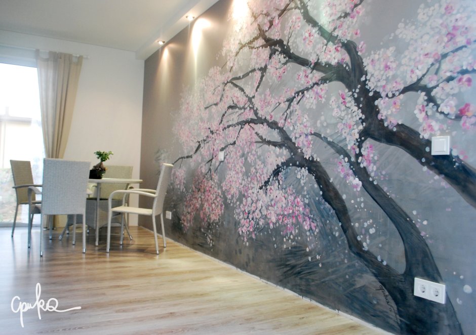 Фреска на стену дерево Сакуры