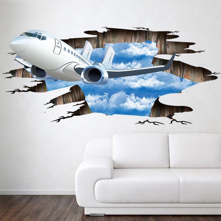 Фотообои 3d самолет в облаках