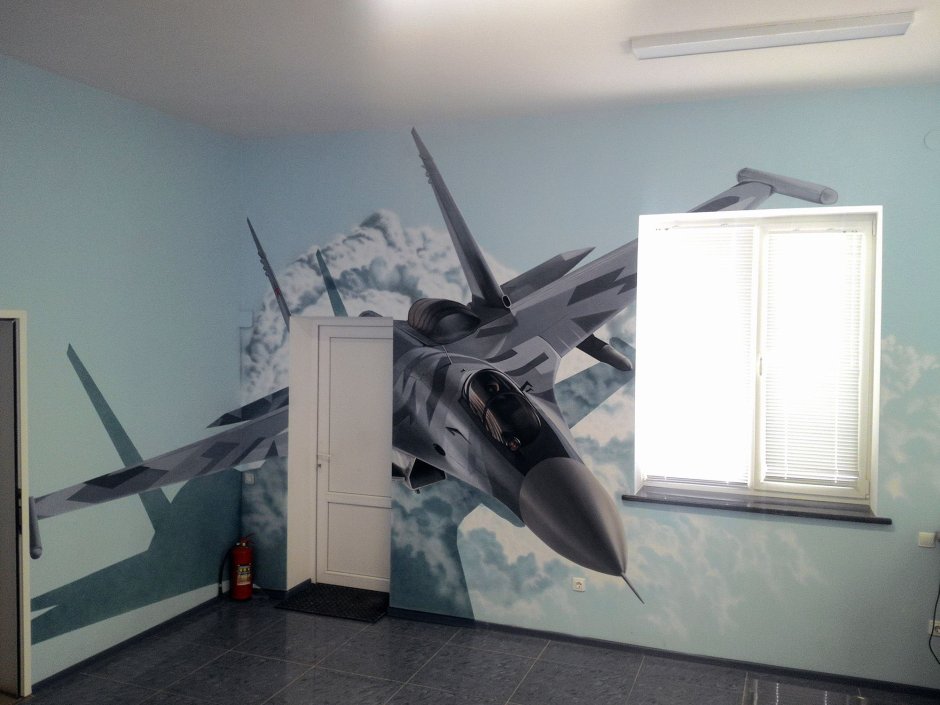 Роспись стен самолет