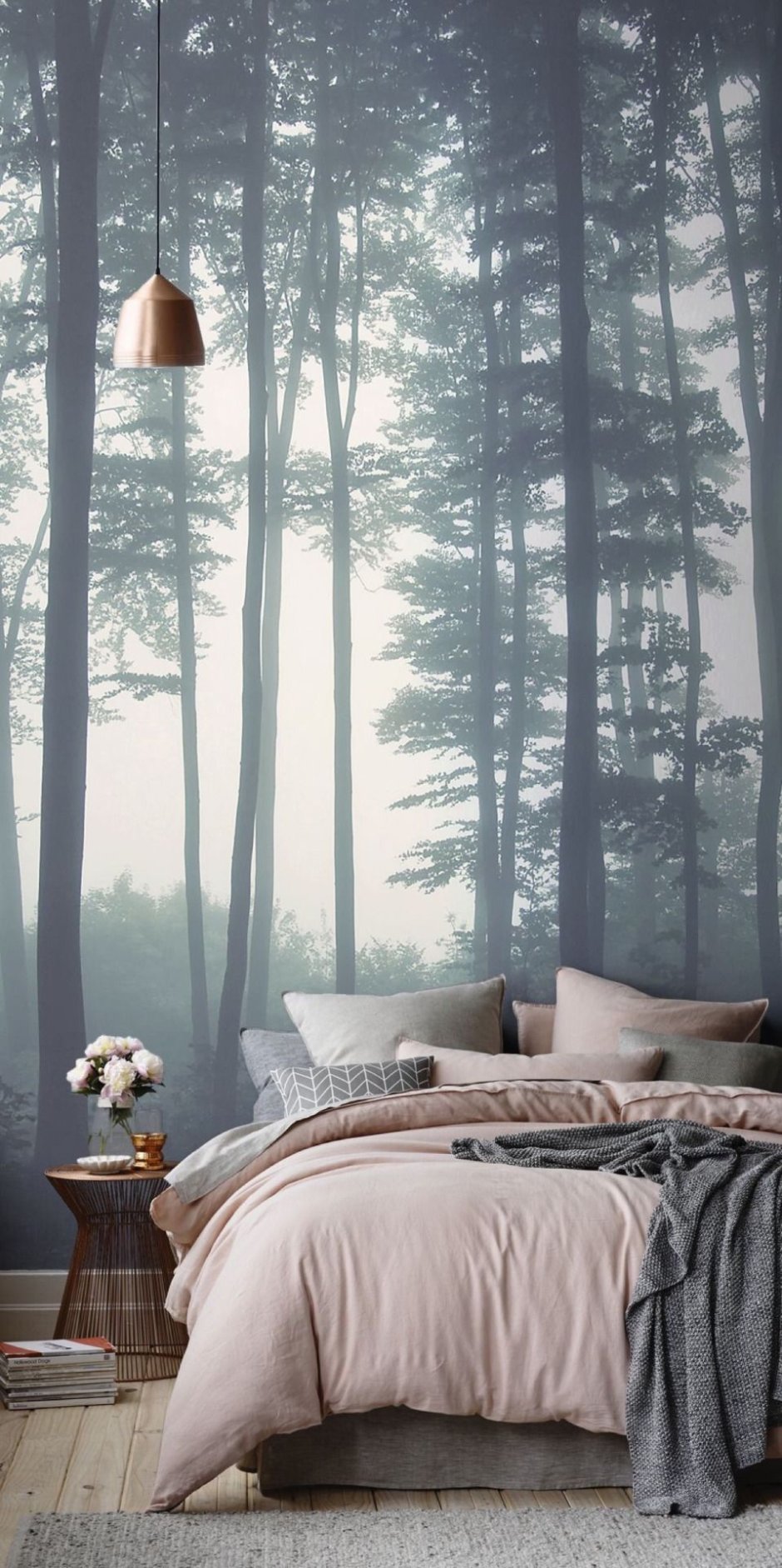 Панно на стену лес в тумане