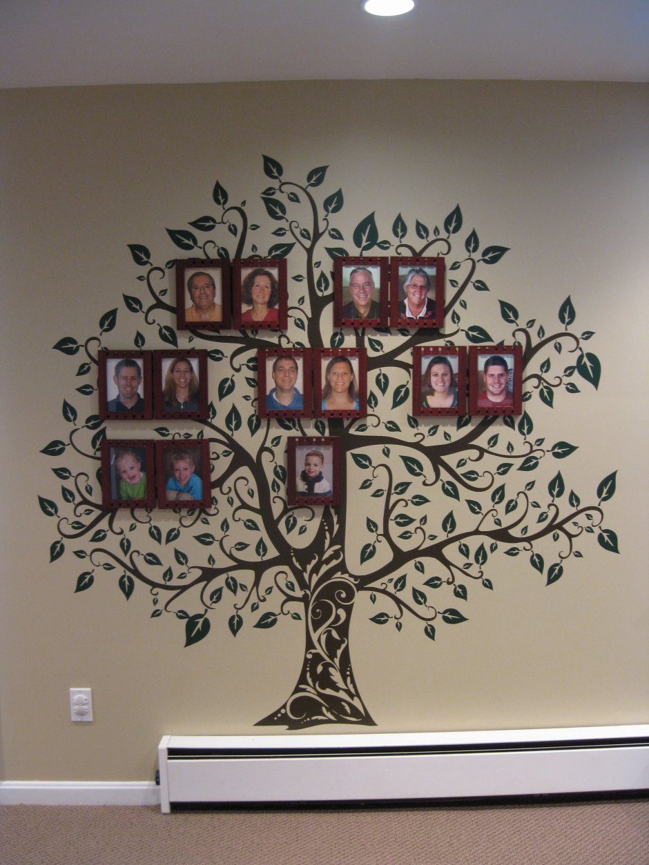 Дерево фотографии на стене