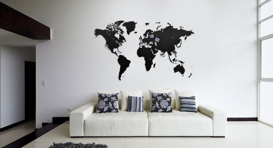 Mimi Innovations деревянная карта мира Wall decoration 130x78