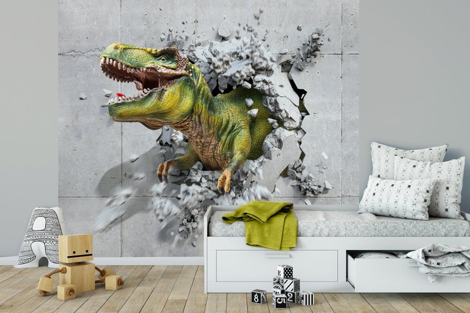 Роспись стен в детской динозавры