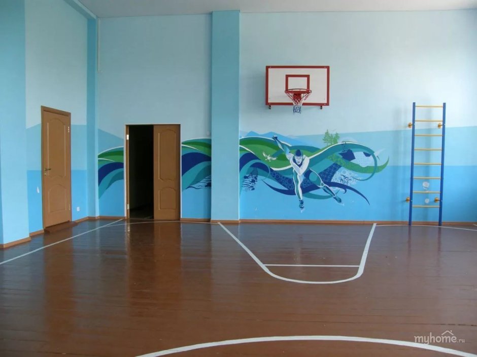 Роспись стен спортивного зала