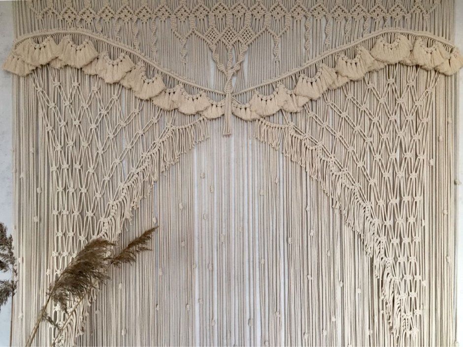 Плетение макраме шторы