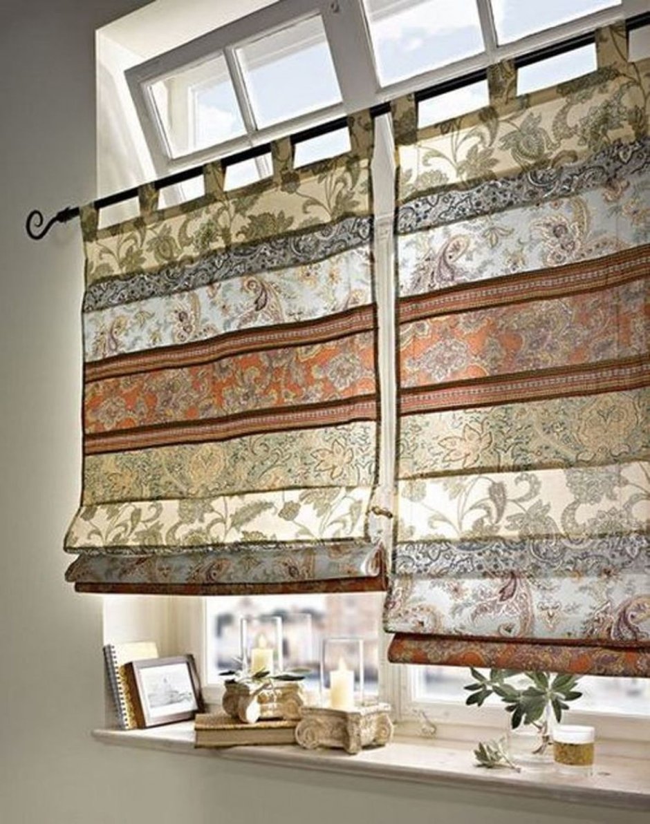 Римская штора из портьерной ткани
