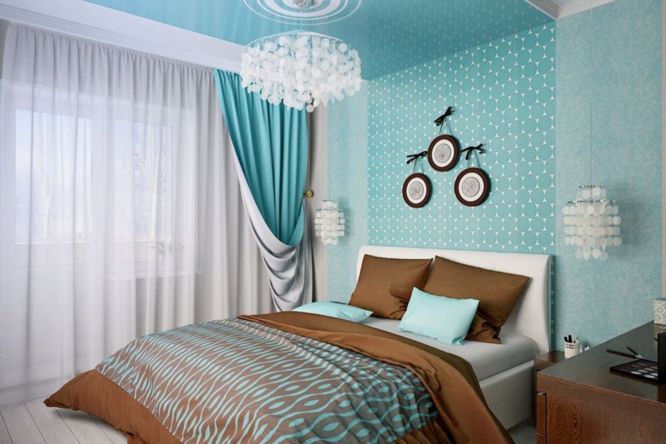 Голубая спальня в классическом стиле