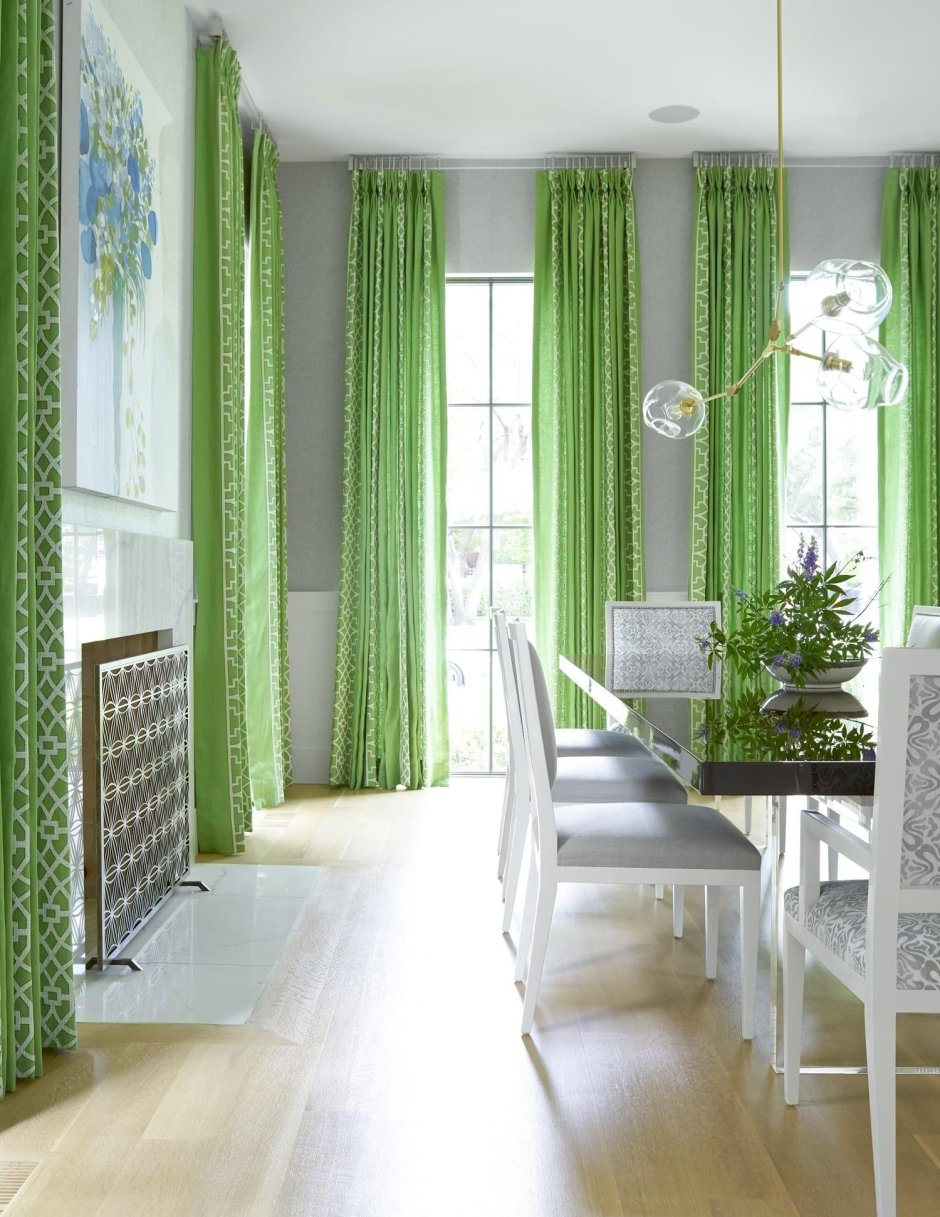 Зеленые шторы в детскую