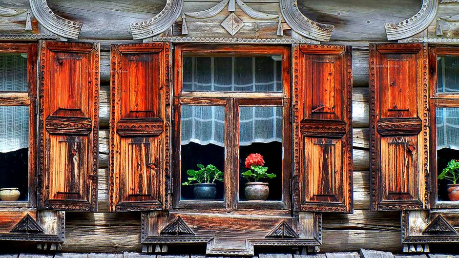 Окна русской избы 19 века