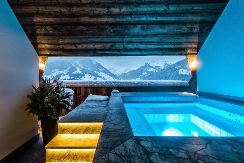 Гостиница Швейцария бассейн вид Альпы