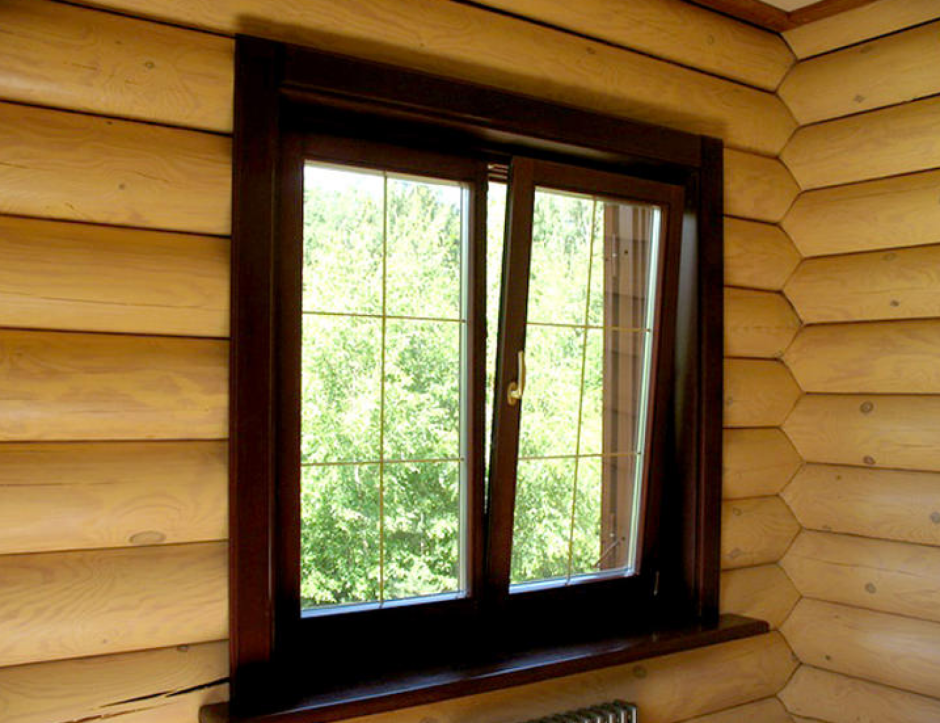 Откосы на окна в деревянном доме (55 фото)