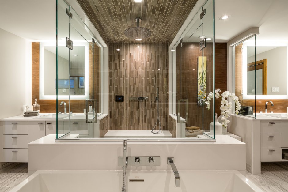 Ванная комната в современном стиле большая