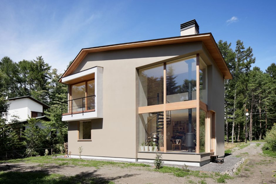 Дом с панорамным остеклением двухэтажный