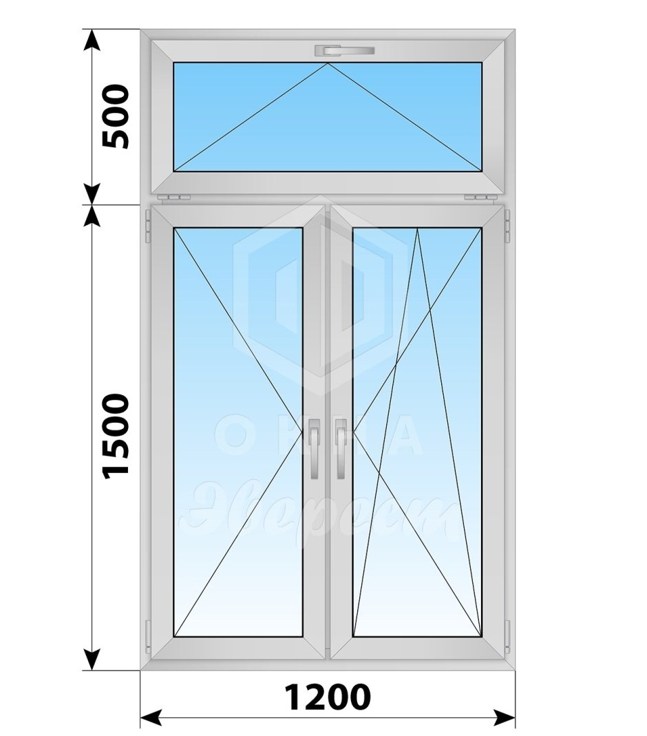 Окна пластиковые двухстворчатые 1450-1430