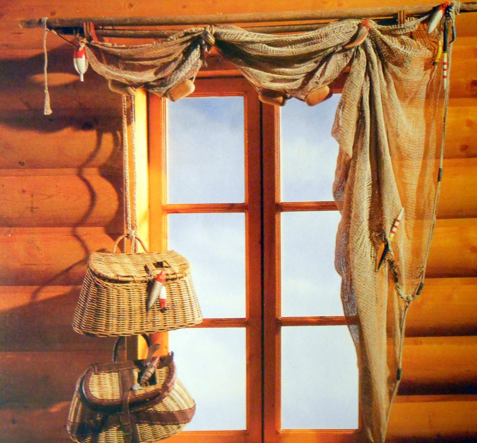 Декор окна в деревенском стиле