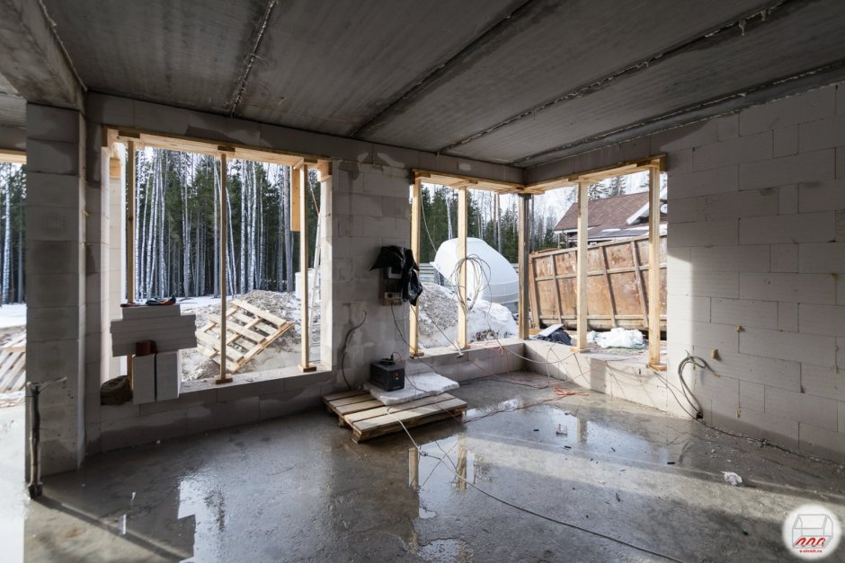 Панорамные окна в газобетонном доме