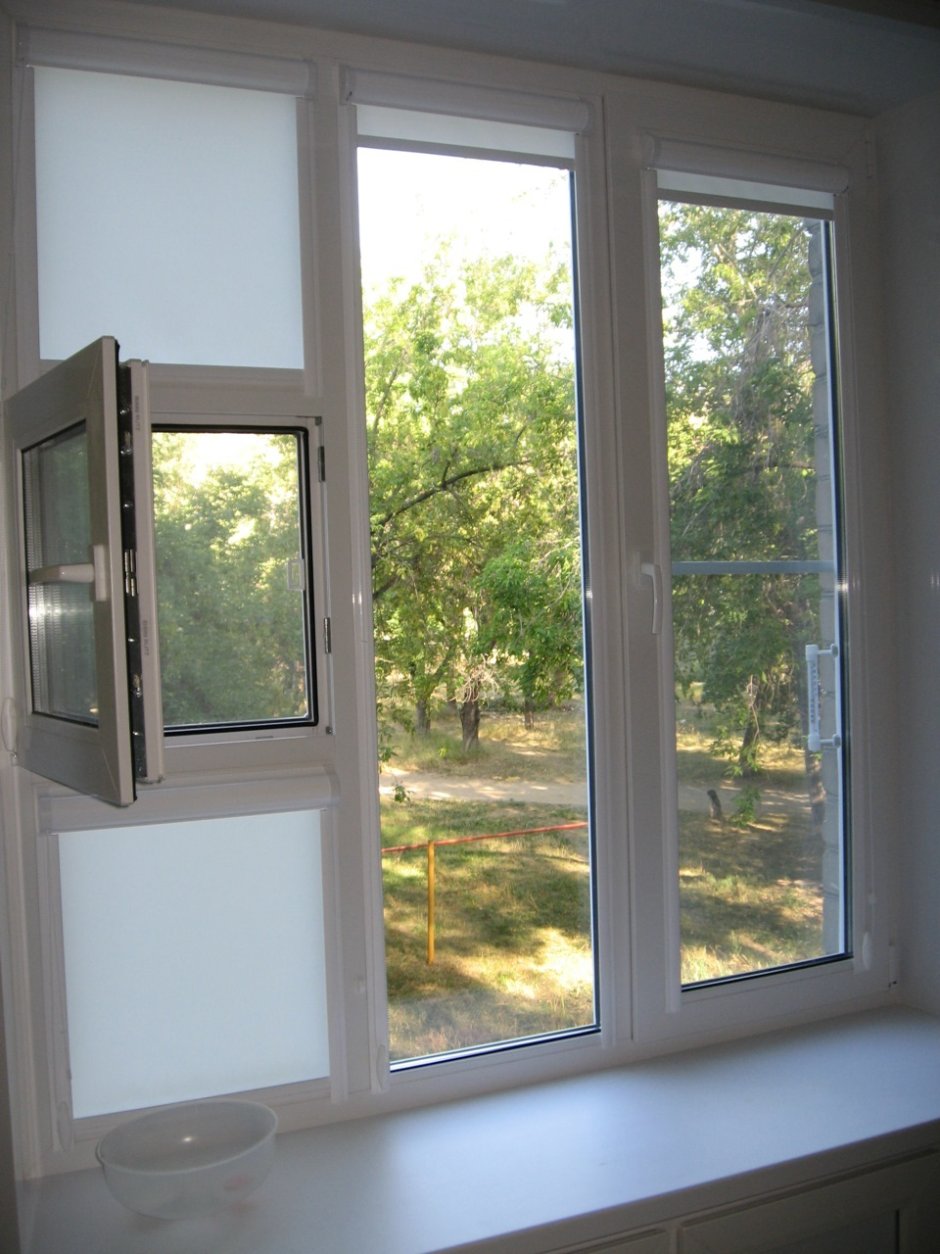 Оформление окна с форточкой
