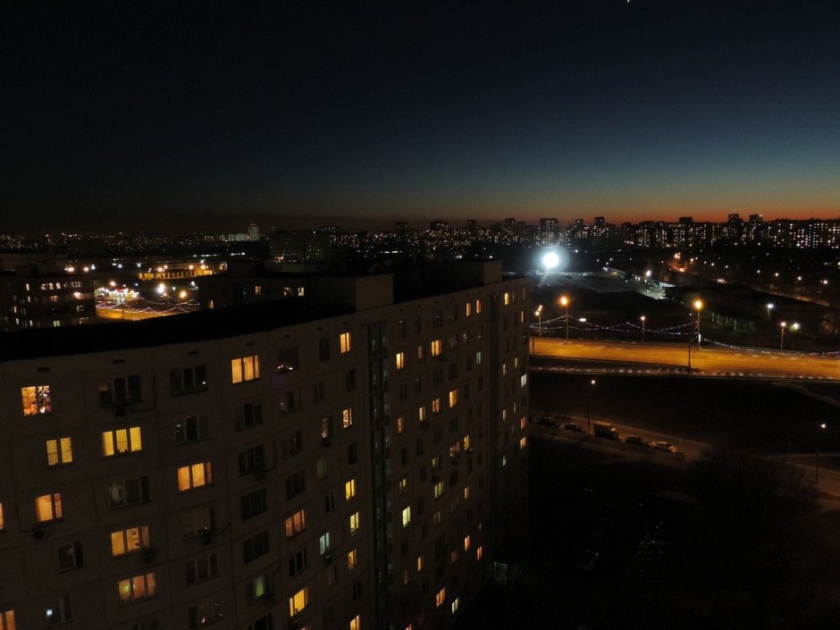 Ночной вид с многоэтажки