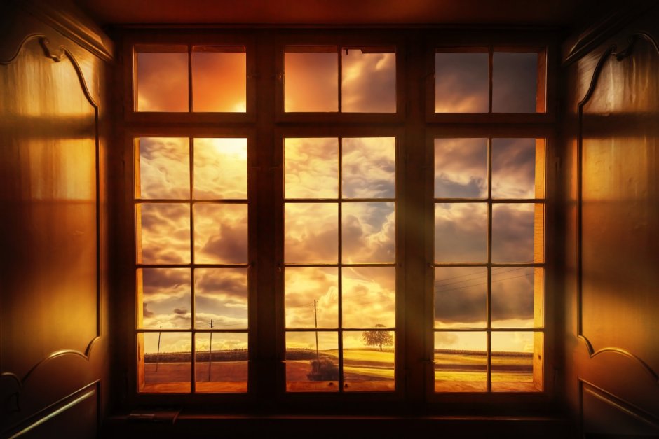 Отражение заката в окнах (37 фото)
