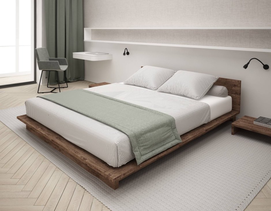 Японская кровать из дерева