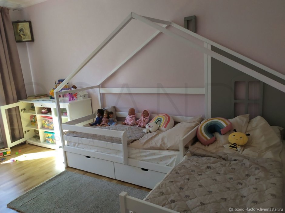 Детская кровать домик мини skogen