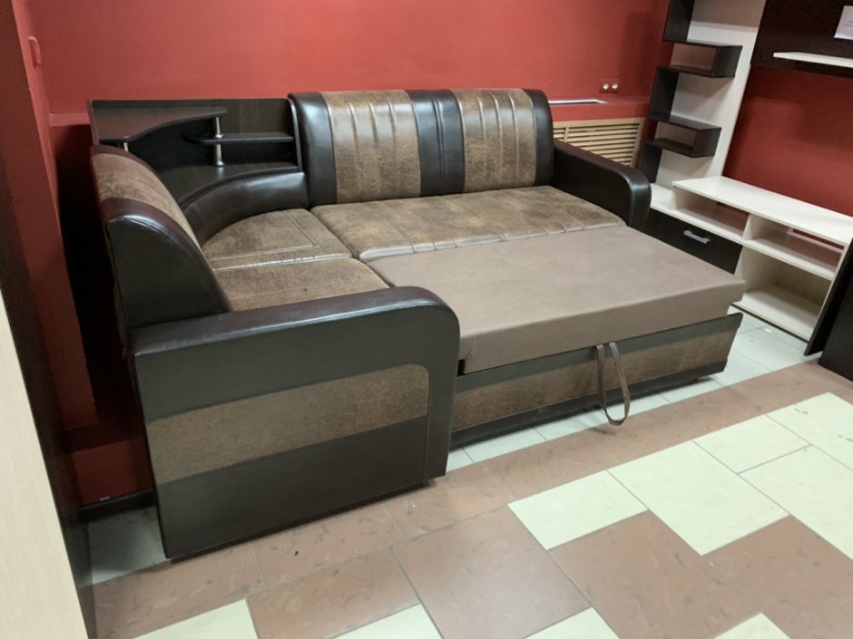 Угловой диван виза 01 с баром с механизмом Дельфин