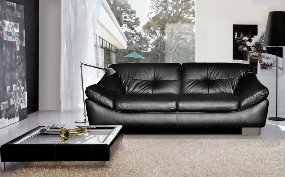 Серый классический диван