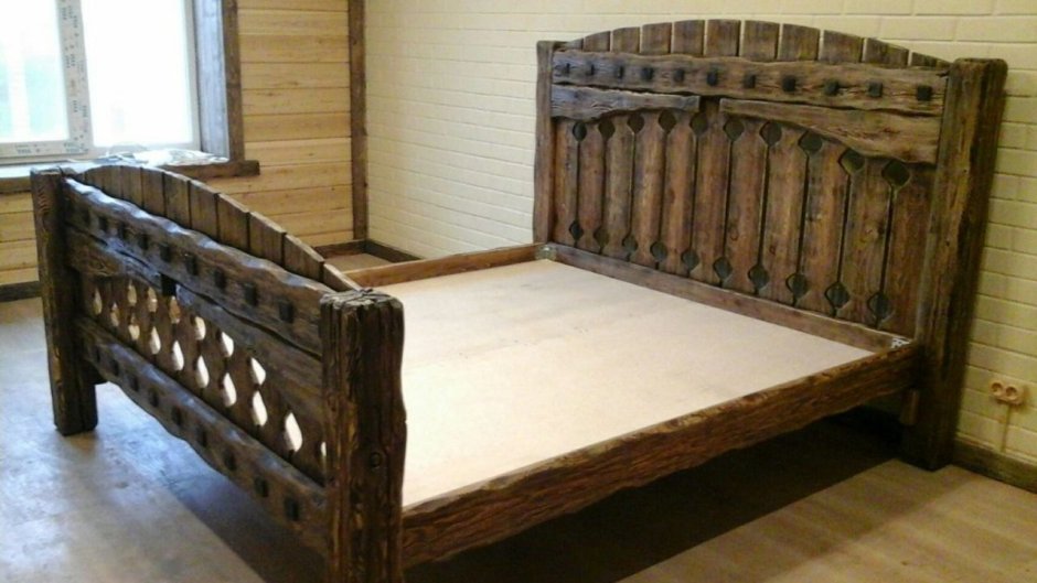 Деревянная кровать односпальная под старину
