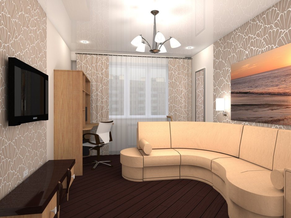 Планировка комнаты с угловым диваном