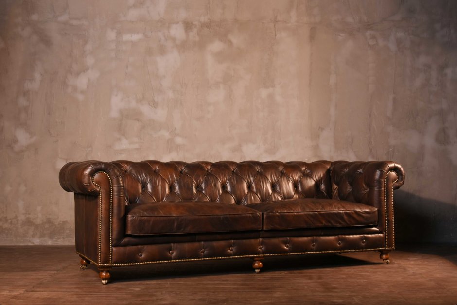 PR-5079l кожаный диван Chesterfield