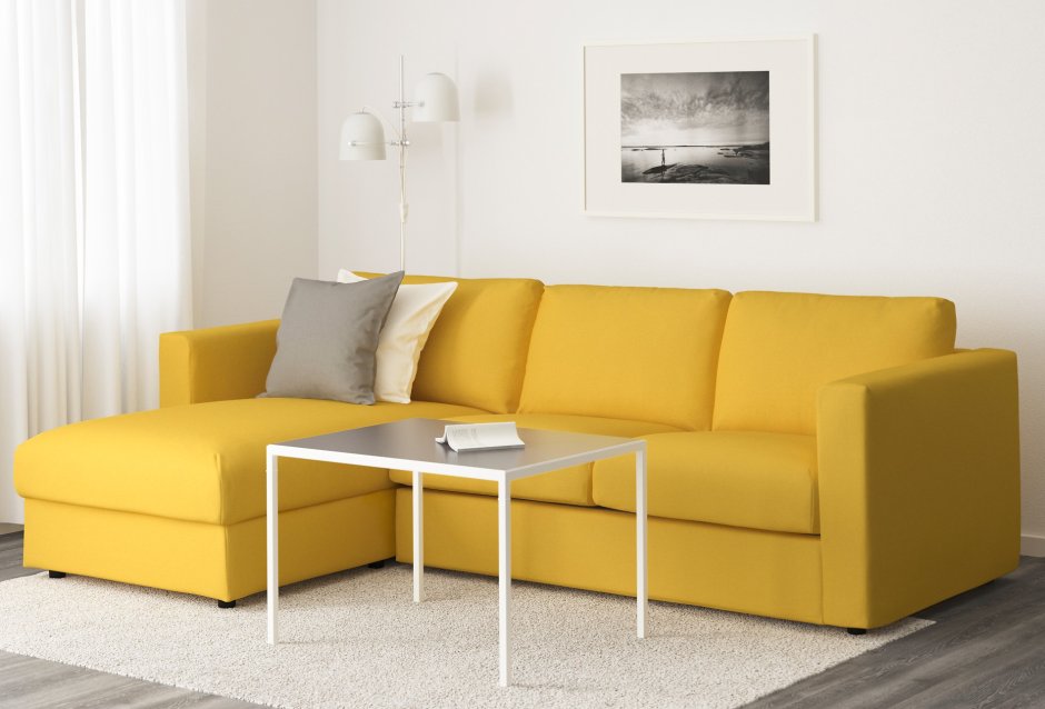 Угловой диван желтый икеа