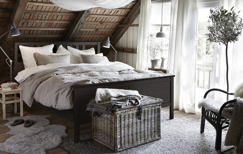 Спальня в скандинавском стиле икеа