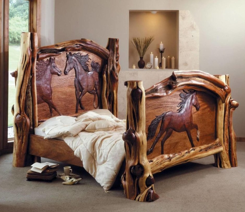 Необычные деревянные кровати (49 фото)