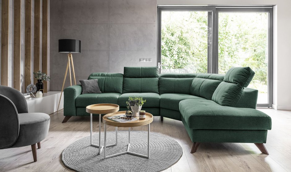 Серый диван зеленое кресло