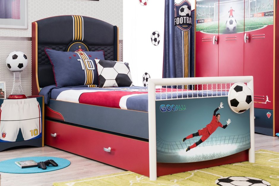 Спальня в стиле футбола