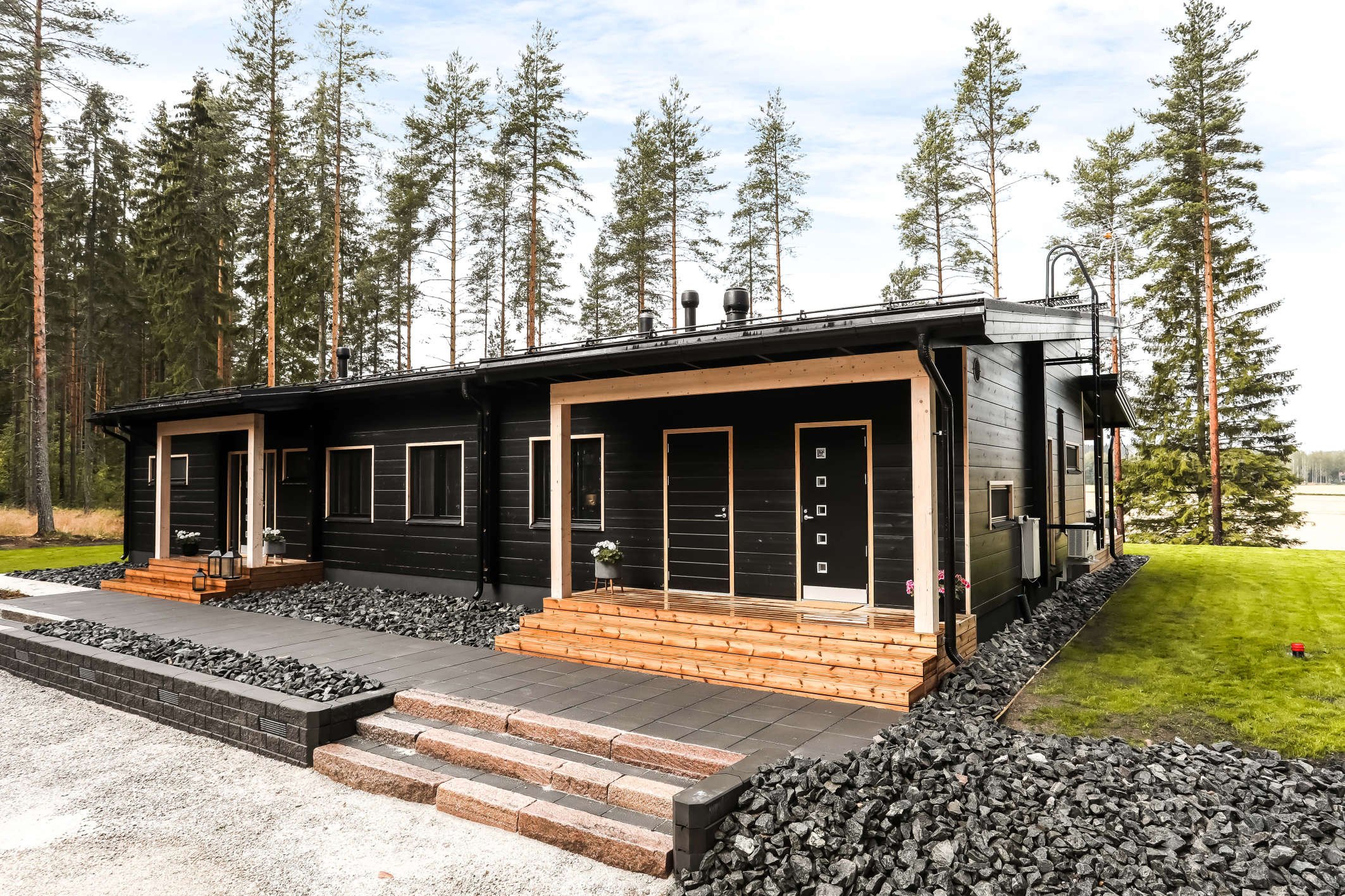 одноэтажные скандинавские дома с террасой фото