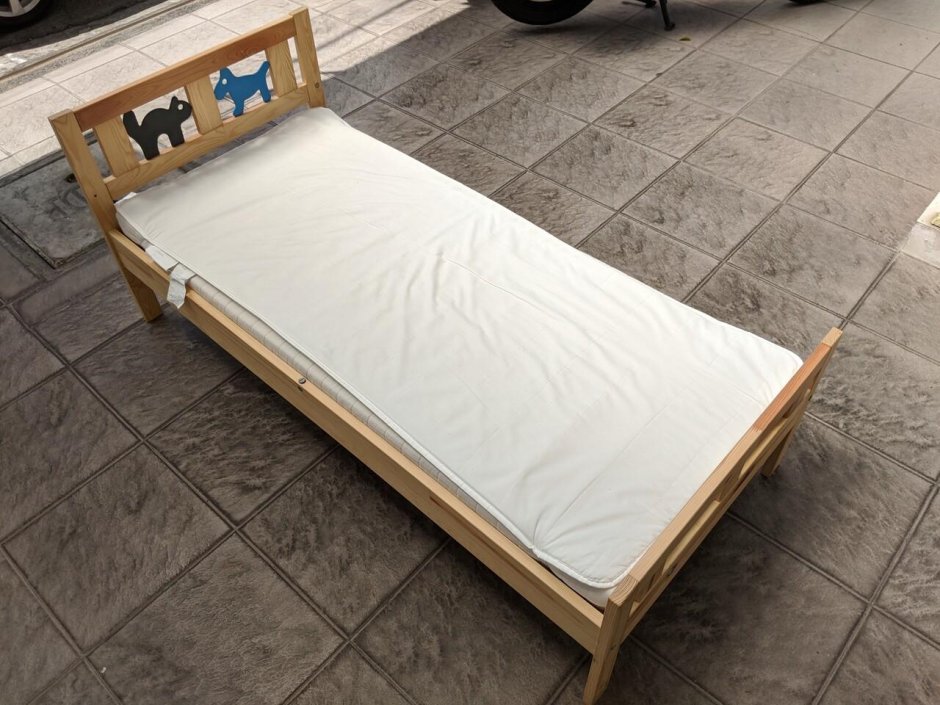 Minnen миннен раздвижная кровать с реечным дном, белый80x200 см