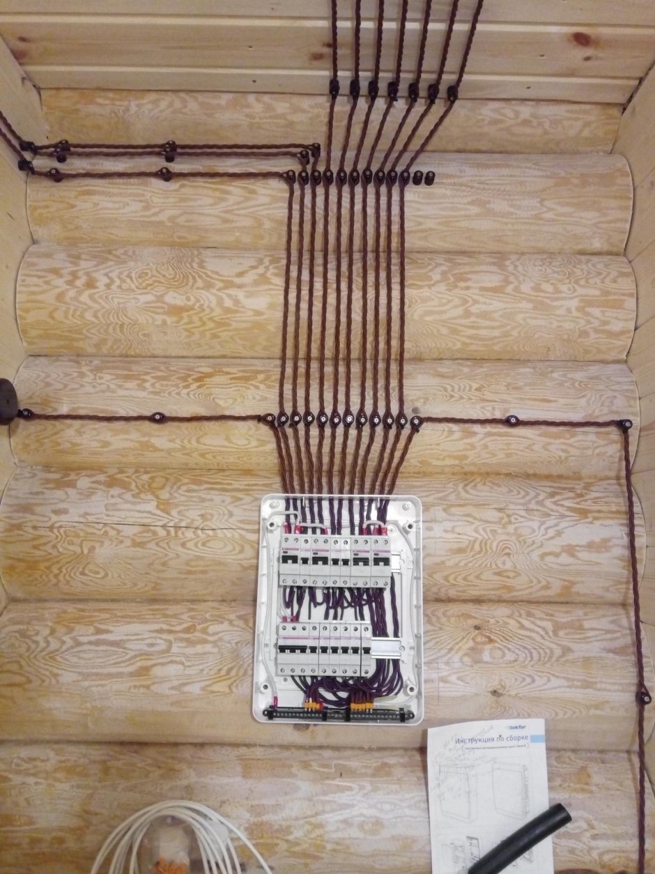 Плетеные провода в деревянный дом