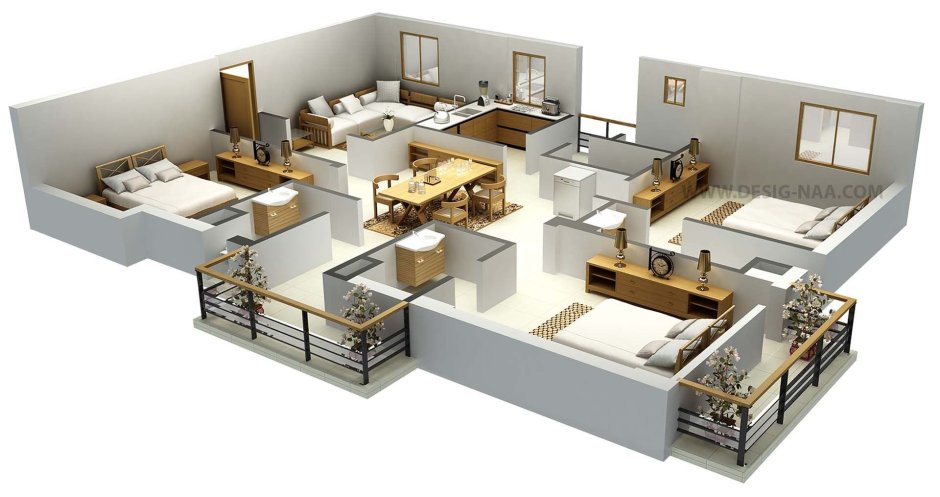 Дом Floorplan 3d